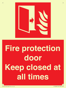 Fire protection door Keep closed at all times